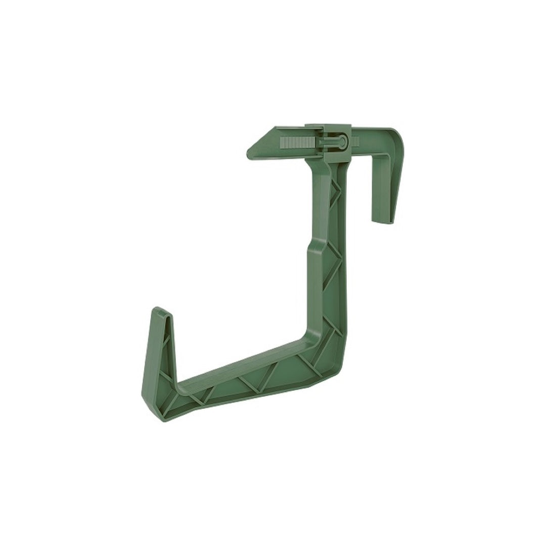 Uniwersalny uchwyt balkonowy Form-Plastic 0480 w kolorze malachitowym na białym tle