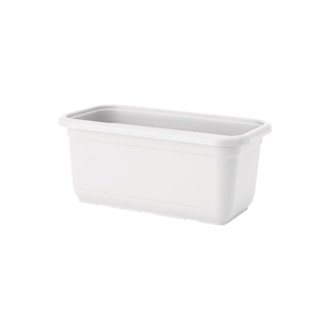 Skrzynka balkonowa Venus Mat Recycled 30 cm w kolorze biały na białym tle