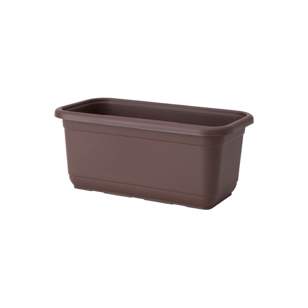 Skrzynka balkonowa Venus Mat Recycled 40 cm w kolorze brąz na białym tle