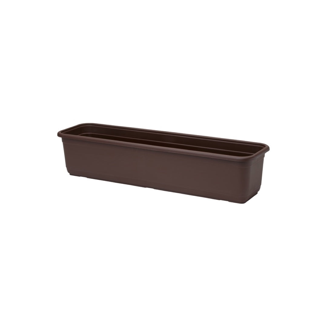 Skrzynka balkonowa Venus Mat Recycled 70 cm w kolorze brąz na białym tle