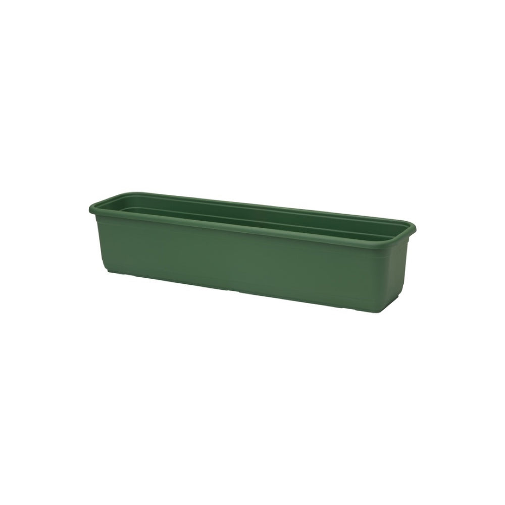 Skrzynka balkonowa Venus Mat Recycled 70 cm w kolorze malachit na białym tle