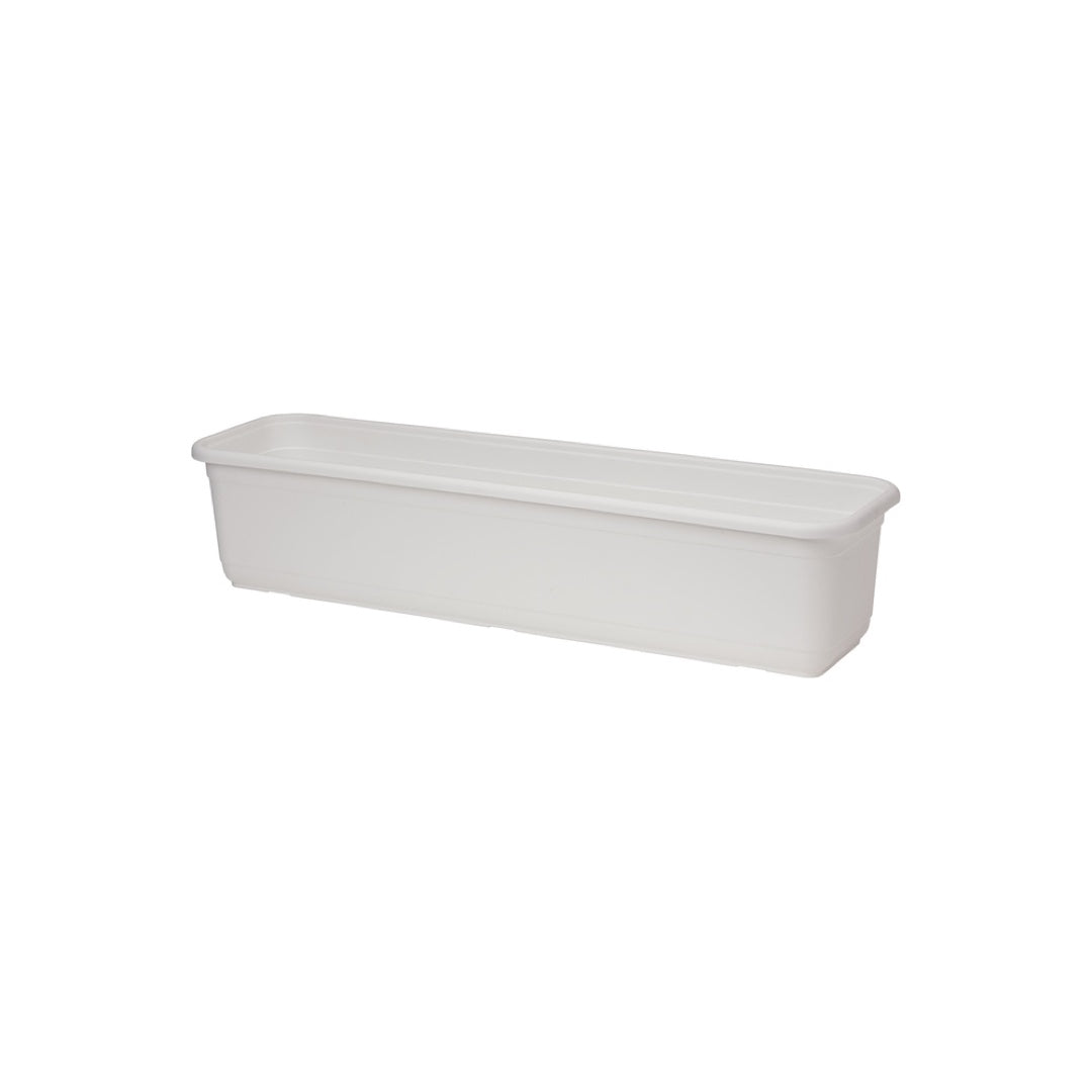 Skrzynka balkonowa Venus Mat Recycled 80 cm w kolorze biały na białym tle