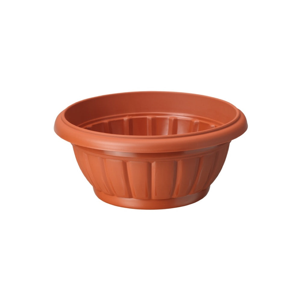 Okrągła misa Verona Form-Plastic 30 cm w kolorze terakoty na białym tle