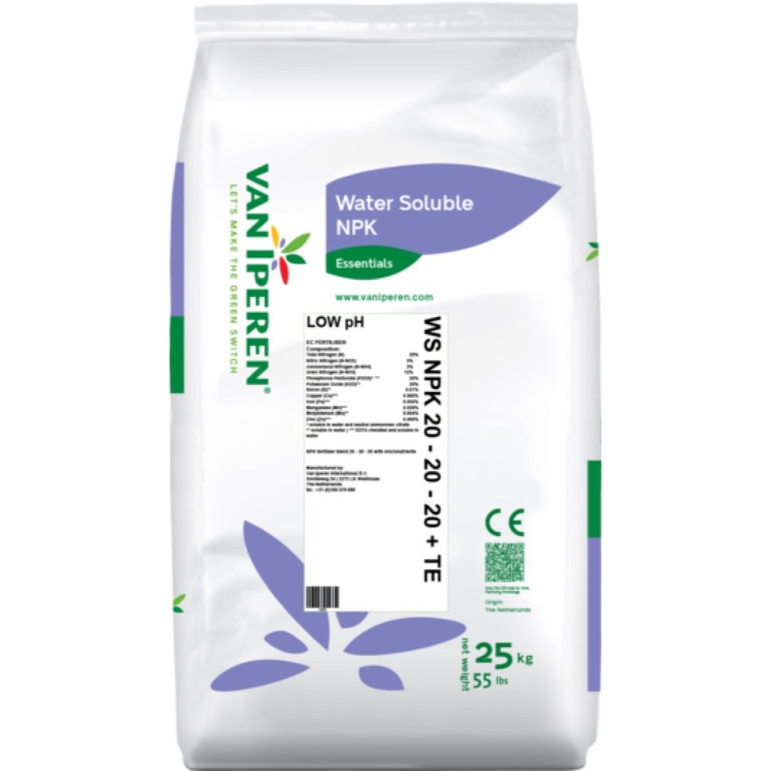 Worek 25 kg nawozu Van Iperen WS NPK 20-20-20 + TE Low pH