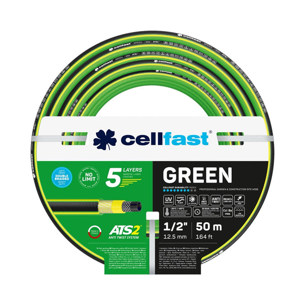 Wąż ogrodowy GREEN ATS2 Cellfast 1/2" 50 m, zwój z banderolą