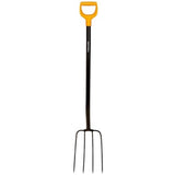 Metalowe widły do kompostu Fiskars Solid z pomarańczowym uchwytem D