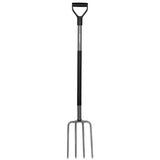 Widły do kopania Fiskars Ergonomic z czarnym uchwytem D i wygiętym trzonkiem
