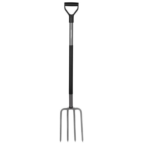 Widły do kopania Fiskars Ergonomic z czarnym uchwytem D i wygiętym trzonkiem