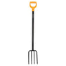 Metalowe widły do kopania Fiskars Solid z pomarańczowym uchwytem D