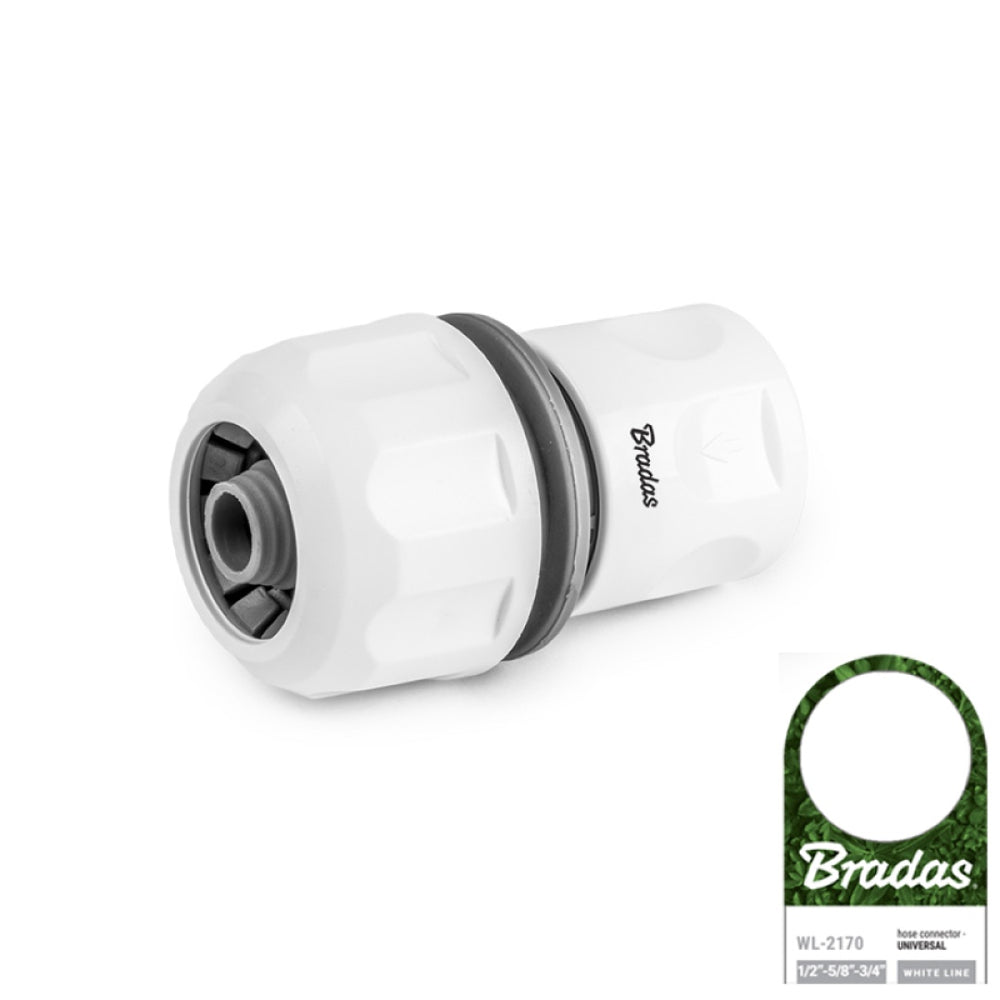 Biało-szare szybkozłącze na wąż Bradas White Line WL-2170 z przywieszką producenta