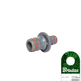 Szaro-pomarańczowy dwójnik do szybkozłączy Power Jet Bradas WL-2202 z przywieszką producenta