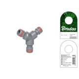 Trójnik do szybkozłączy Bradas WL-2210 z przednią i tylną stroną przywieszki producenta