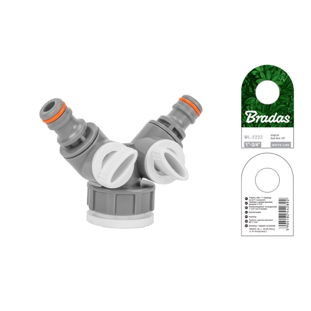 Rozdzielacz 2-drożny Bradas WL-2222 z przednią i tylną stroną przywieszki producenta