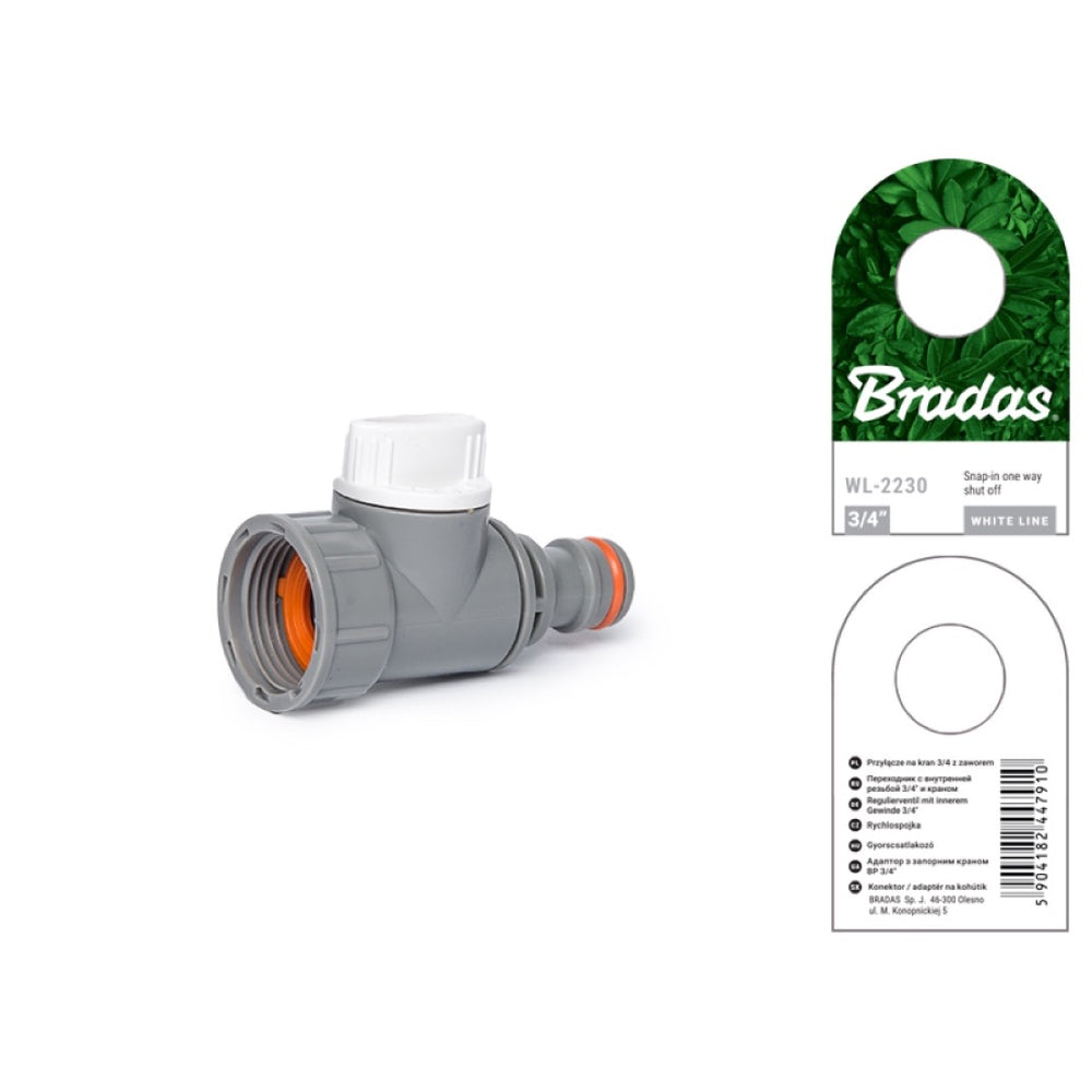 Przyłącze z zaworem Bradas WL-2230 z przednią i tylną stroną przywieszki producenta
