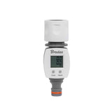 Biało-szary licznik przepływu wody Bradas White Line WL-3100 z wyświetlaczem LCD i szybkozłączką