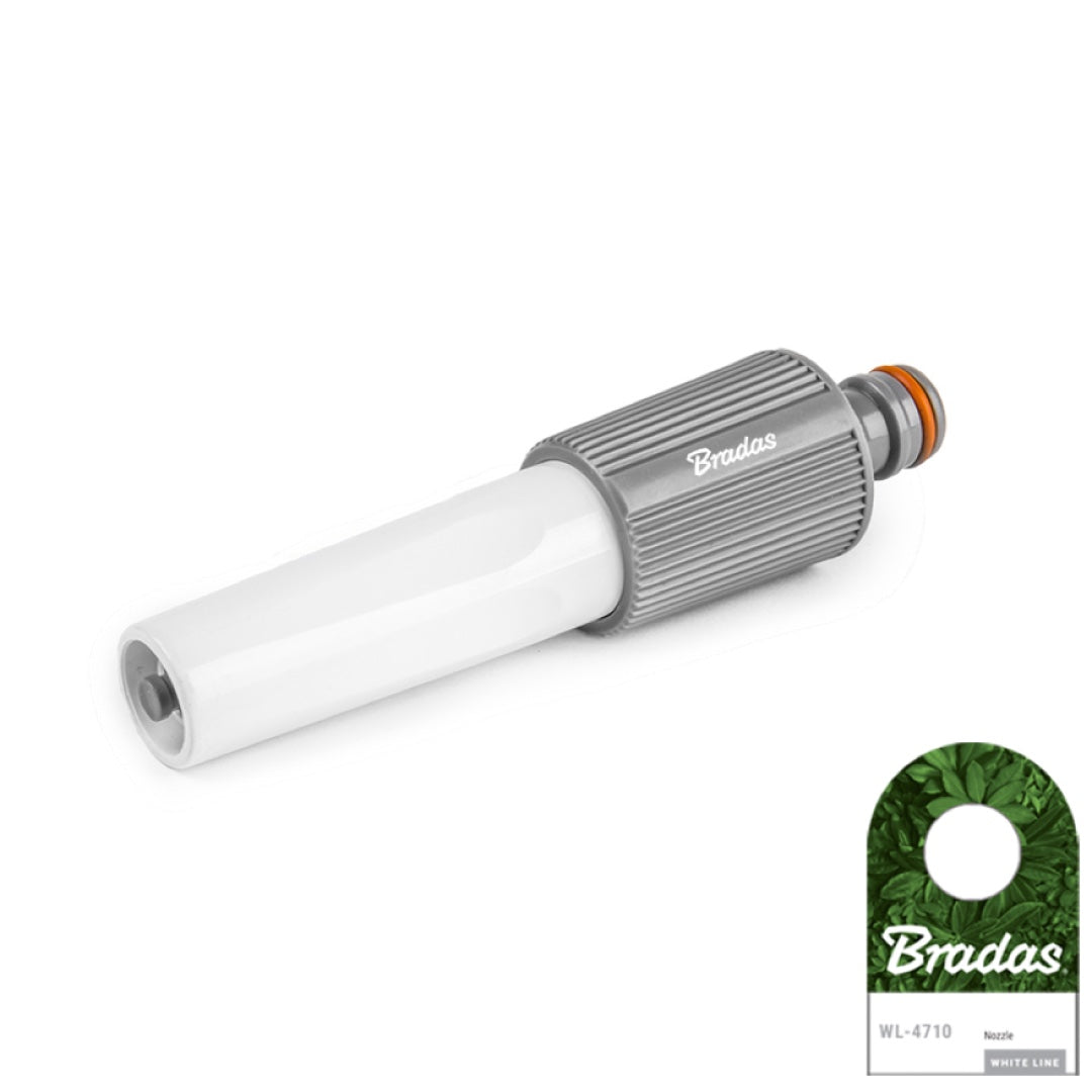 Biało-szara regulowana dysza prosta Bradas White Line WL-4710 z nyplem do szybkozłącza