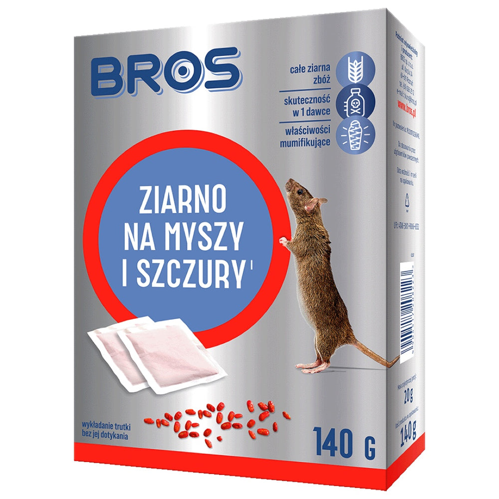 Opakowanie ziarna na myszy i szczury Bros, zdjęcie poglądowe wersji 140 g