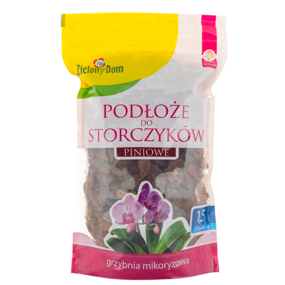 Podłoże piniowe do storczyków z grzybnią mikoryzową Zielony Dom, torba 1,5 l