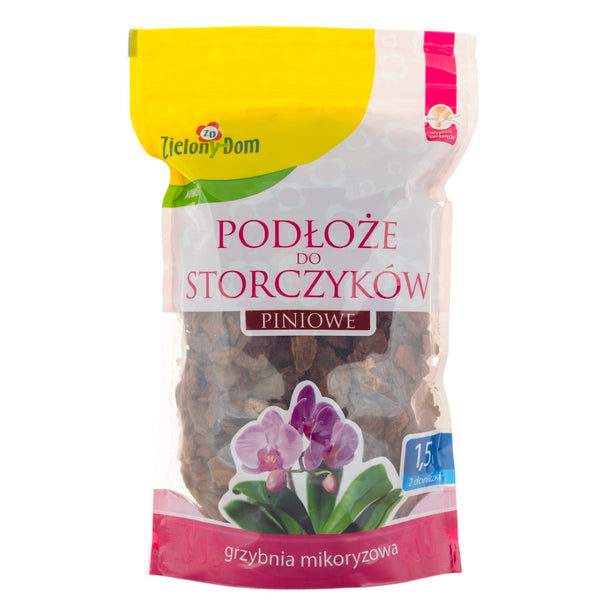 Podłoże piniowe do storczyków z grzybnią mikoryzową Zielony Dom, torba 1,5 l